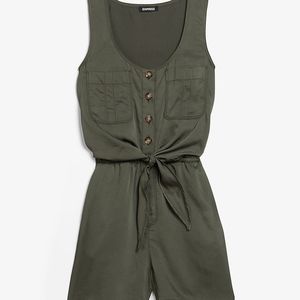 Olive Green Utility Romper